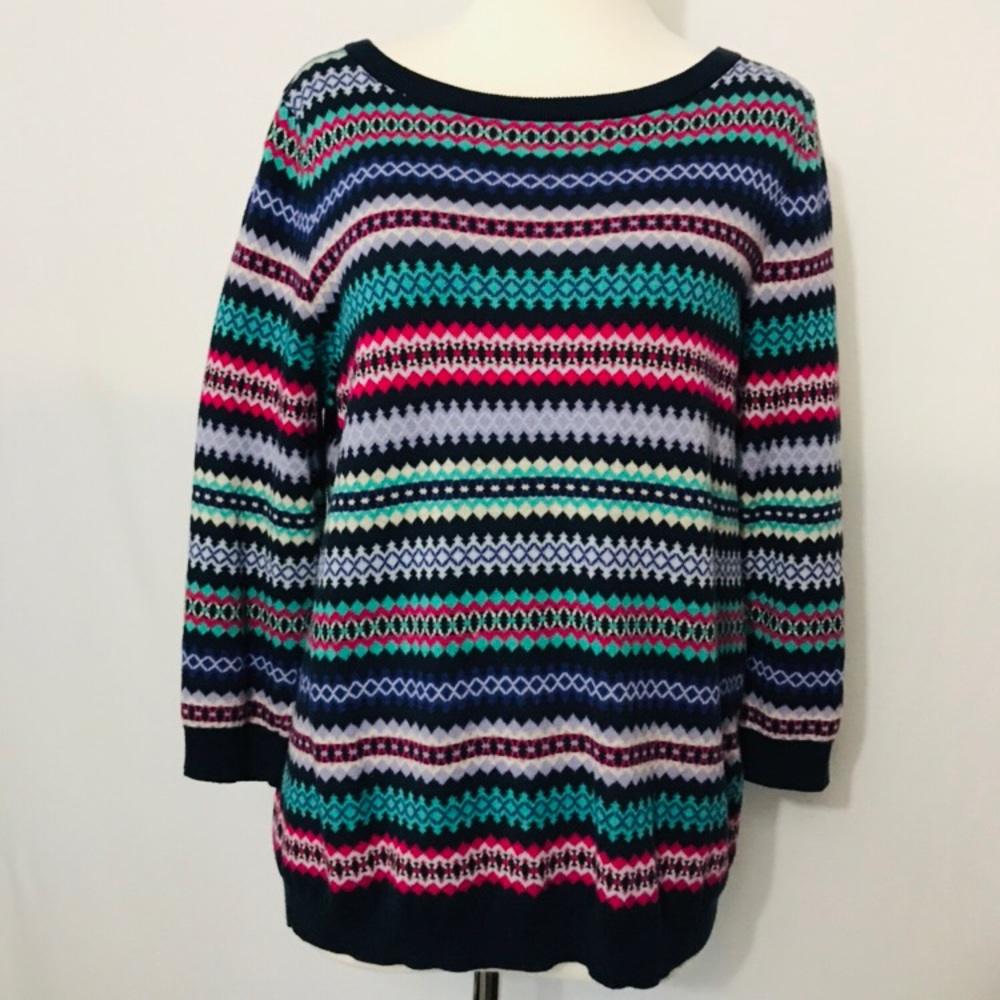 3/4 Sleeve Sweater Great w/ Jeans or Skirt Cotton